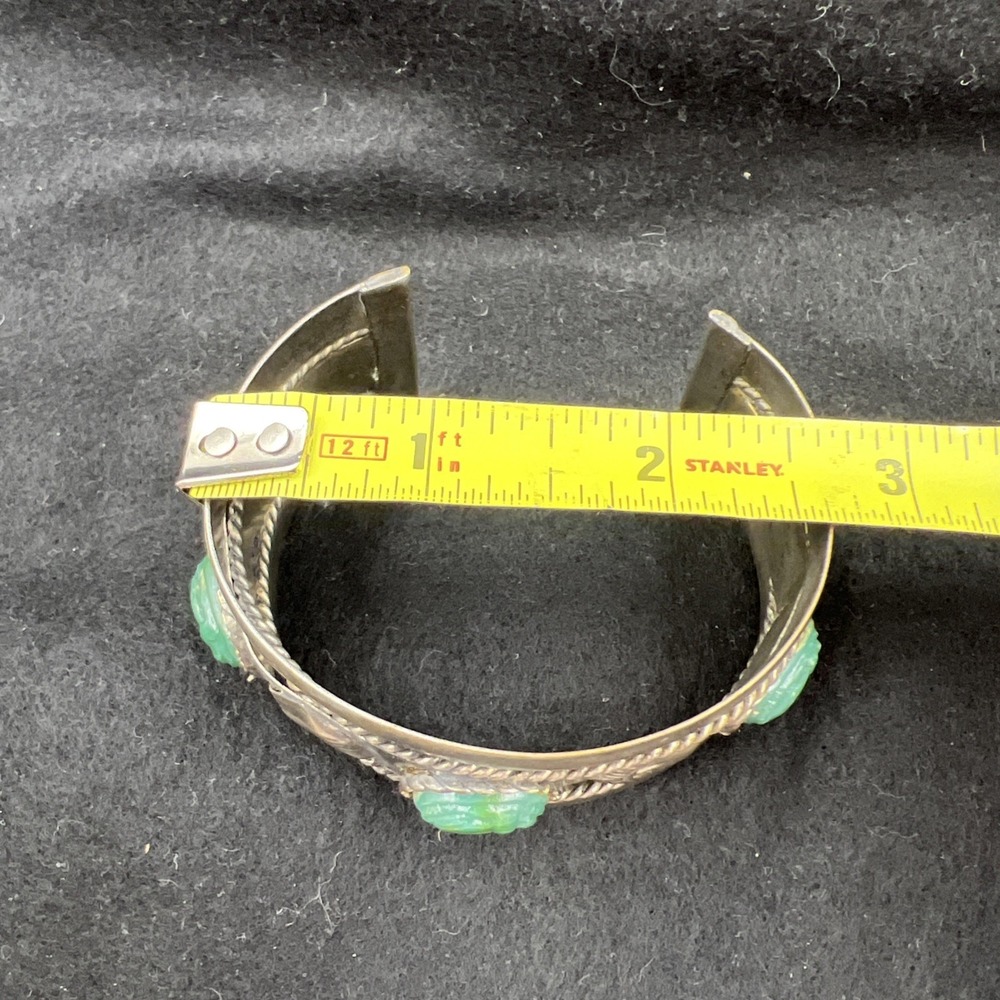 Vintage Cuff Bracelet 3" Wide Brass Egyptian Revival Scarab Pharoah - Picture 8 of 8
